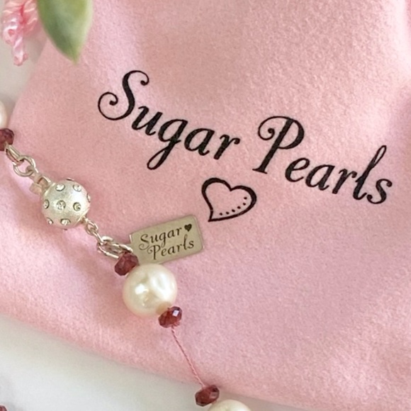 Tin Cup Pearl and Garnet Necklace - Picture 5 of 6